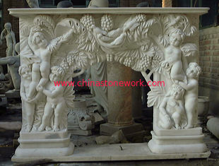 China white marble fireplace mantel supplier