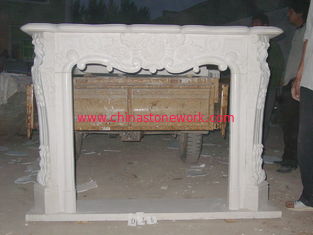 China man-made white marble fireplace mantel  supplier