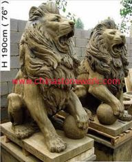 China bluestone antique sitting lion supplier