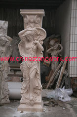 China pink marble woman figurine column supplier