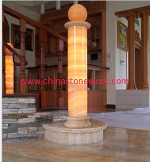 China honey onyx lamp pole supplier