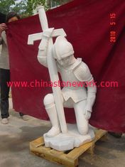 China white marble solider on his knees statue supplier