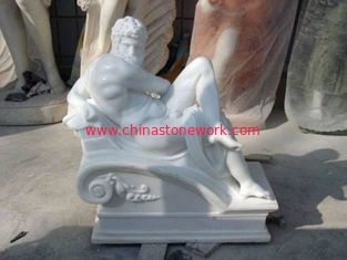 China white marble lying man sculpture supplier