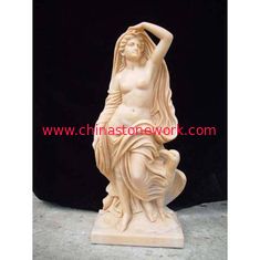 China sunset red marble girl statue supplier