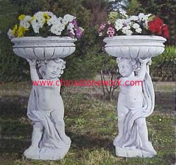 China white marble garden figurine flowerpot supplier