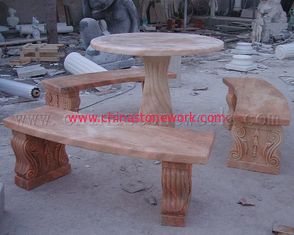 China sunset red marble carved table supplier