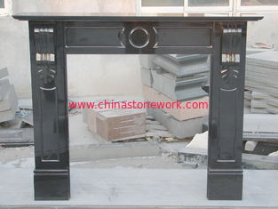 China Black granite fireplace mantel supplier