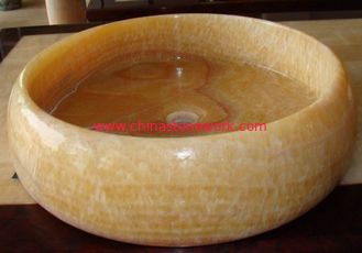 China honey onyx kitchen marble sink supplier