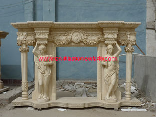 China Egypt Cream marble fireplace mantel supplier