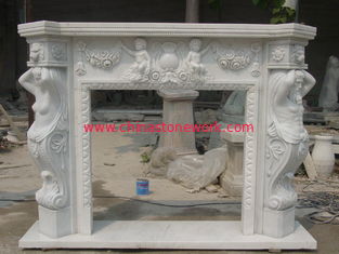 China white marble manmade fireplace mantel supplier