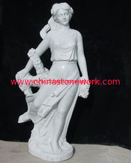 China handmade white marble girl statue supplier