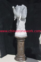 China marble elephant figurine column supplier