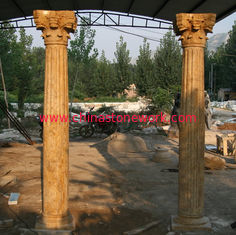 China yellow limestone Corinthian column supplier