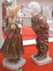 China colorful marble boy & girl statue supplier